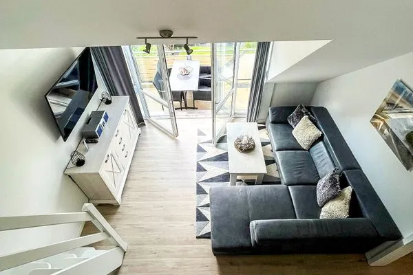 Blick aus der Schlafniesche Residenz am Strand Wohnung 1-21