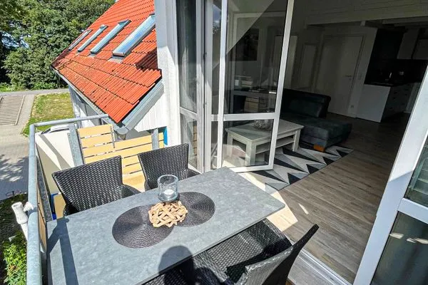 Balkon mit Bestuhlung Residenz am Strand Wohnung 1-21