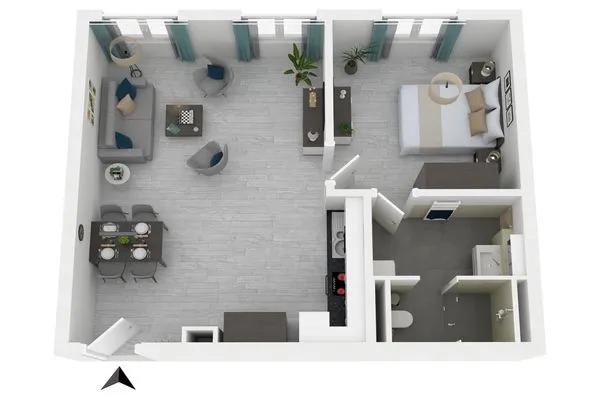 Ferienwohnung Lütt Matten Wustrow - ZweiWasser Alte Seefahrtschule Grundriss  Lütt Matten