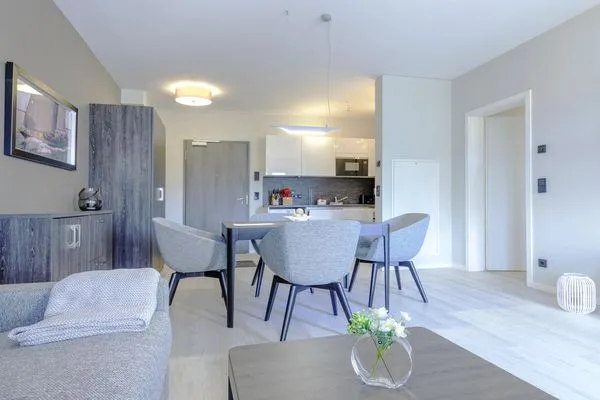 Ferienwohnung Lüttstuv Ostseebad Wustrow - ZweiWasser Alte Seefahrtschule Wohnzimmer  Lüttstuv