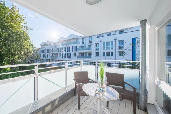 Ferienwohnung Bernsteinwind in Zingst - Balkon mit Gartenblick  Bernsteinwind