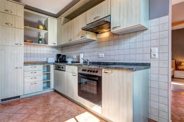 offene helle Küche  Ferienhaus Gartenoase