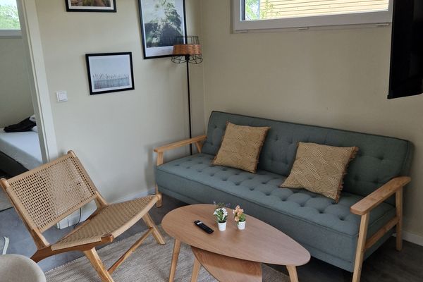  Ferienhaus Nordic Freya Belauer See - Wohnzimmer