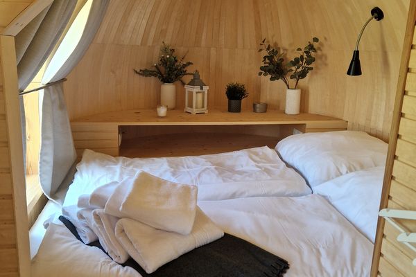  Tinyhouse Igloo Bergström Belauer See - Schlafzimmer
