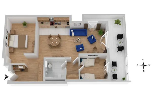 Ferienwohnung Albatros Aparthotel Zingst - Grundriss  Albatros