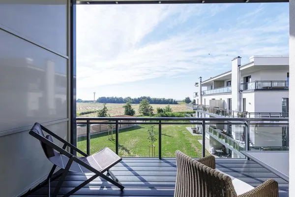 Ferienwohnung Meerglück Ostseebad Wustrow - ZweiWasser Alte Seefahrtschule Balkon  Meerglück