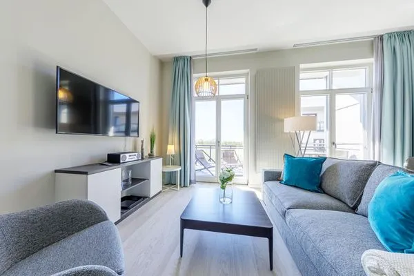 Ferienwohnung Meerglück Ostseebad Wustrow - ZweiWasser Alte Seefahrtschule Wohnbereich  Meerglück