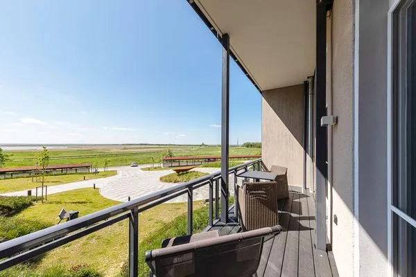 Ferienwohnung Sandwelle Ostseebad Wustrow ZweiWasser Alte Seefahrtschule Balkon mit Weitblick  Sandwelle