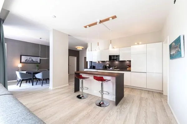 Ferienwohnung Welleneck Ostseebad Wustrow ZweiWasser Alte Seefahrtschule Küche  Welleneck