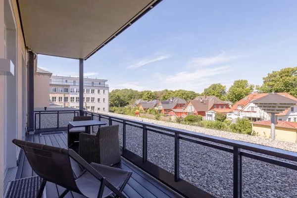 Ferienwohnung Backboard Ostseebad Wustrow ZweiWasser Alte Seefahrtschule Balkon  Backboard
