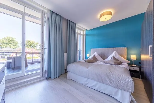 Ferienwohnung Backboard Ostseebad Wustrow ZweiWasser Alte Seefahrtschule Schlafzimmer  Backboard