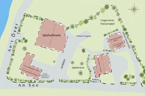 Grundriss  Ferienwohnung Brise 5, mit SPIELSCHEUNE direkt am Wittensee