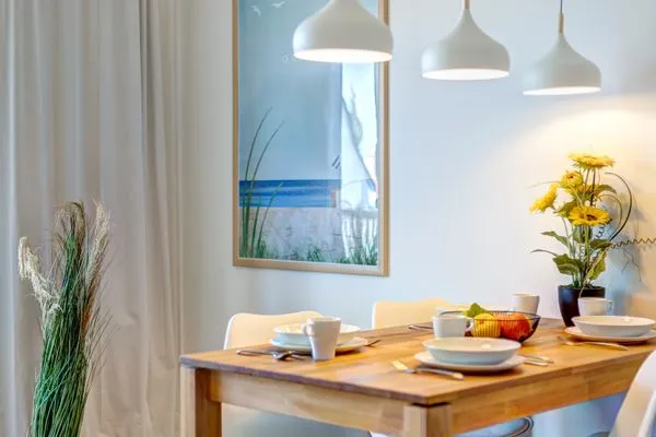 Wohnzimmer  Bernsteinquartier, Whg. 05.50 "Dünensonne"