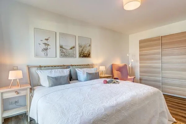 Schlafzimmer  Bernsteinquartier, Whg. 05.50 "Dünensonne"