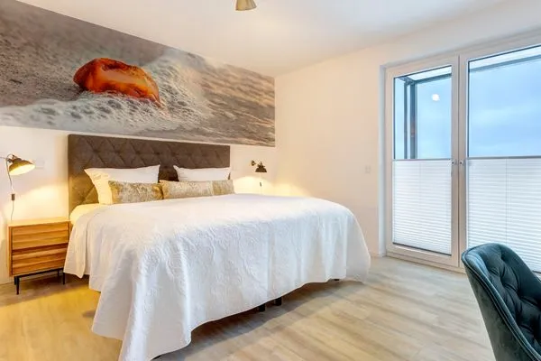 Schlafzimmer  Bernsteinquartier, Whg. 05.56 "Meeresgold"