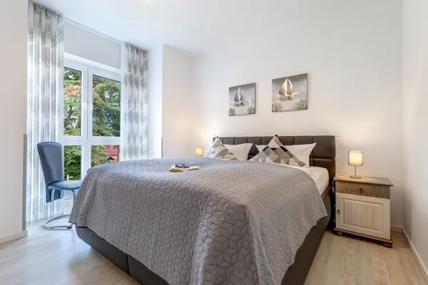 Schlafzimmer  Bernsteinquartier, Whg. 05.58 "Eichenkrone"