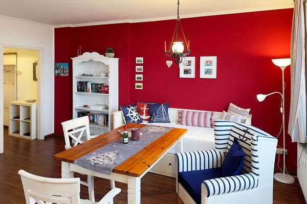 Wohnzimmer der Ferienwohnung Wattkieker in Wittdün auf Amrum Haus Nordenlicht Ferienwohnung Wattkieker