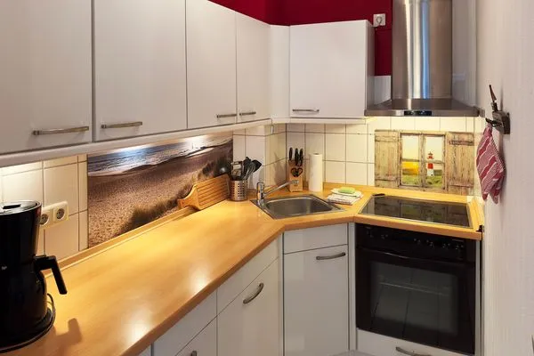 Küche in der Ferienwohnung Wattkieker in Wittdün auf Amrum Haus Nordenlicht Ferienwohnung Wattkieker