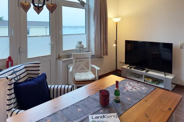 Wohnzimmer der Ferienwohnung Wattkieker in Wittdün auf Amrum Haus Nordenlicht Ferienwohnung Wattkieker