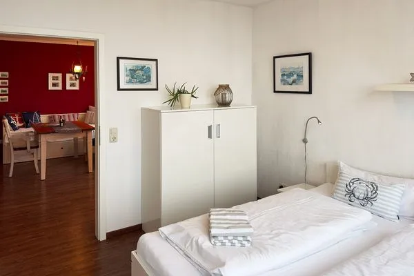 Schlafzimmer der Ferienwohnung Wattkieker in Wittdün auf Amrum Haus Nordenlicht Ferienwohnung Wattkieker