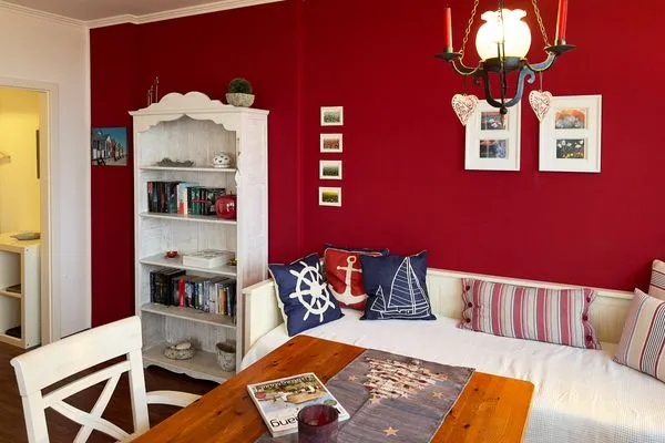 Wohnzimmer der Ferienwohnung Wattkieker in Wittdün auf Amrum Haus Nordenlicht Ferienwohnung Wattkieker