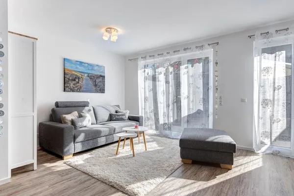 Wohnzimmer  Bernsteinquartier, Ferienhaus 06b "Lachmöwe"