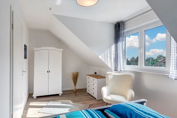 Schlafzimmer  Bernsteinquartier, Ferienhaus 06b "Lachmöwe"