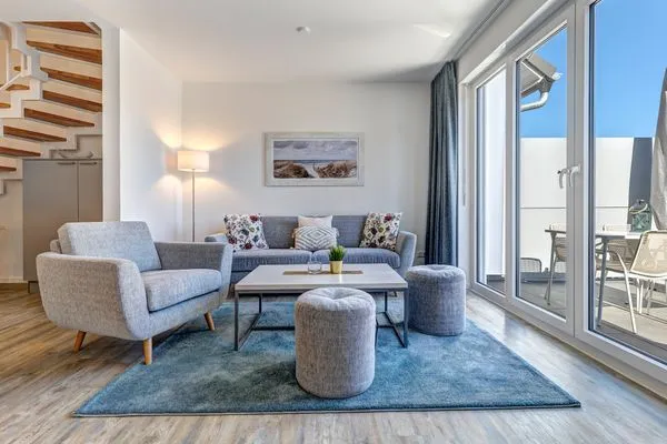 Wohnzimmer  Bernsteinquartier, Ferienhaus 09a "Meeresrauschen"