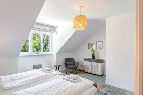 Schlafzimmer  Bernsteinquartier, Ferienhaus 09a "Meeresrauschen"