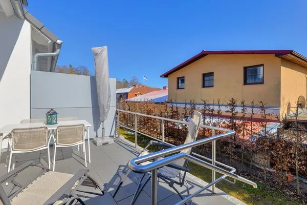 Terrasse  Bernsteinquartier, Ferienhaus 09a "Meeresrauschen"