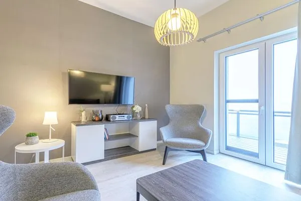 Ferienwohnung Ostseeblick Ostseebad Wustrow ZweiWasser Alte Seefahrtschule Wohnzimmer  Ostseeblick