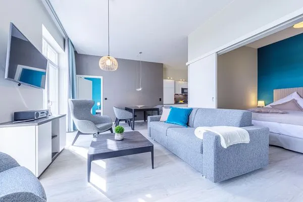 Ferienwohnung Ostseeperle Ostseebad Wustrow ZweiWasser Alte Seefahrtschule Wohnzimmer  Ostseeperle