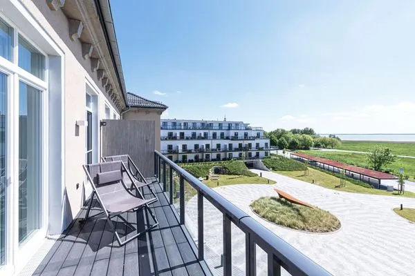 Ferienwohnung Wellenmeer Ostseebad Wustrow ZweiWasser Alte Seefahrtschule Balkon mit Weitblick  Wellenmeer