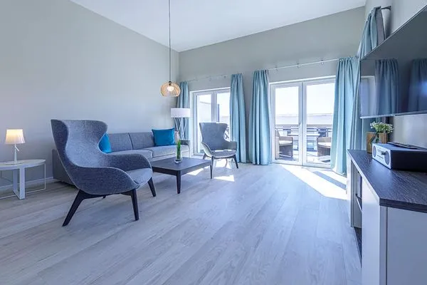 Ferienwohnung Ostseedeck Ostseebad Wustrow ZweiWasser Alte Seefahrtschule Wohnbereich  Ostseedeck