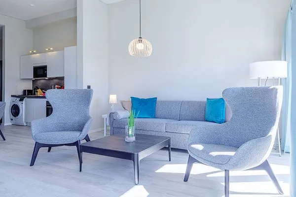 Ferienwohnung Ostseedeck Ostseebad Wustrow ZweiWasser Alte Seefahrtschule Wohnzimmer  Ostseedeck