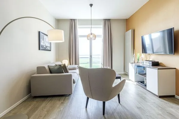 Ferienwohnung Ostseeglück Ostseebad Wustrow ZweiWasser Alte Seefahrtschule Wohnzimmer  Ostseeglück