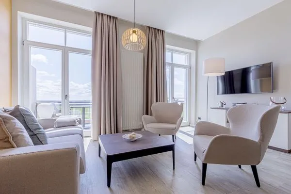 Ferienwohnung Ostseefeeling Ostseebad Wustrow ZweiWasser Alte Seefahrtschule Wohnzimmer  Ostseefeeling