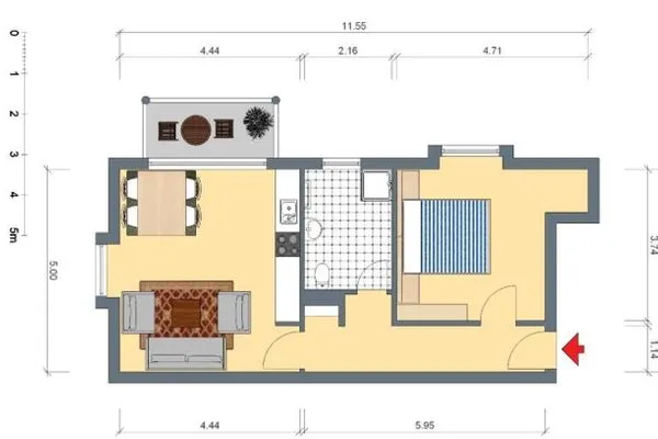 Grundriss  Strandoase, Whg. 21