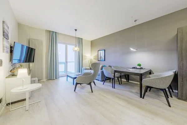 Ferienwohnung Boddenzeit Ostseebad Wustrow ZweiWasser Alte Seefahrtschule Wohnzimmer  Boddenzeit