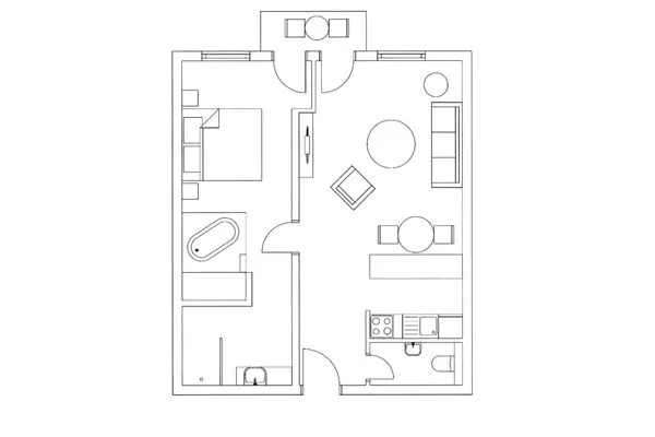 Grundriss  Lieblingssuite am Strand