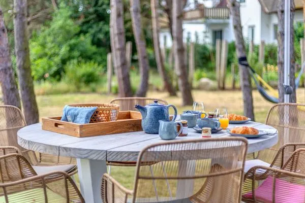 Terrasse  Reethus 54° Loddin mit Sauna und Kamin