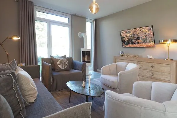 Wohnzimmer  Reethus 54° Loddin mit Sauna und Kamin