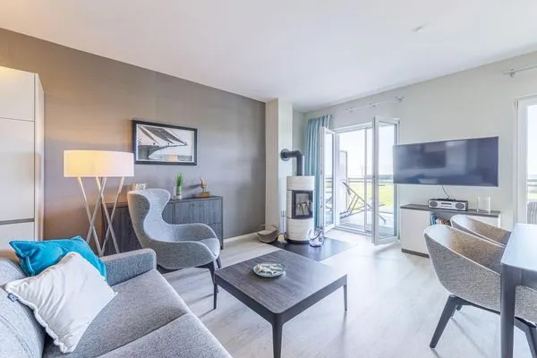 Ferienwohnung Dünenquartier Ostseebad Wustrow ZweiWasser Alte Seefahrtschule Gemütliches Wohnzimmer  Dünenquartier