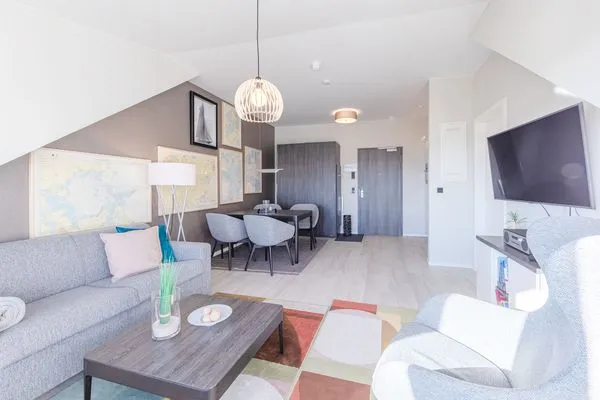 Ferienwohnung Seebadbrise Ostseebad Wustrow ZweiWasser Alte Seefahrtschule Gemütliches Wohnzimmer  Seebadbrise