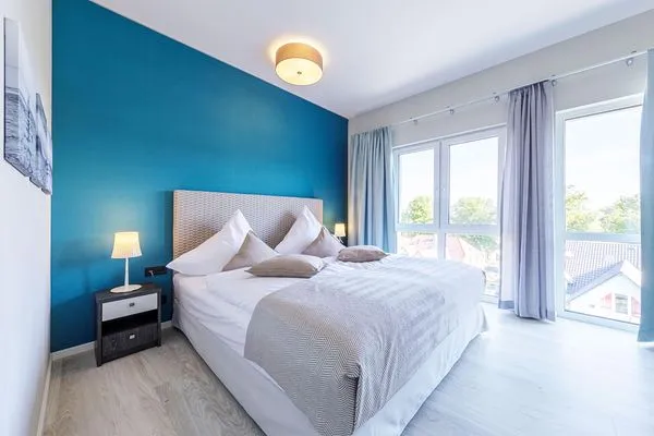 Ferienwohnung Rundblick Ostseebad Wustrow ZweiWasser Alte Seefahrtschule Schlafzimmer  Rundblick