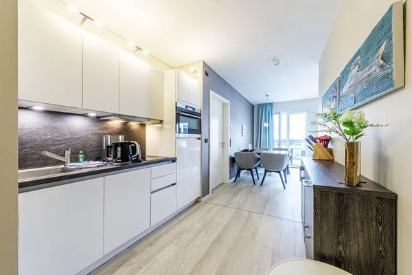 Ferienwohnung Sommerglück Ostseebad Wustrow ZweiWasser Alte Seefahrtschule Voll ausgestattete Küche  Sommerglück