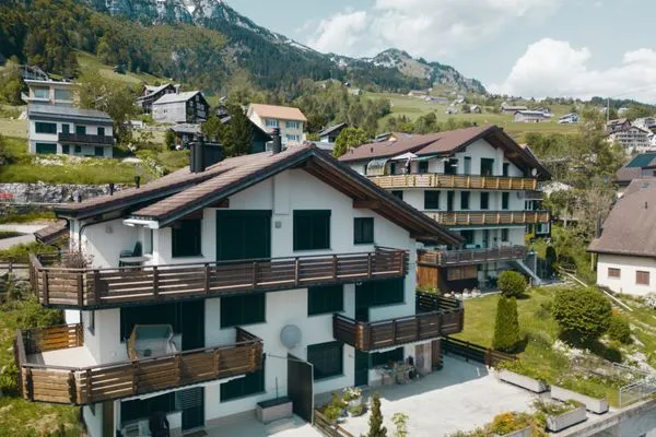 View of the house in summer  Apartment Grossgaden