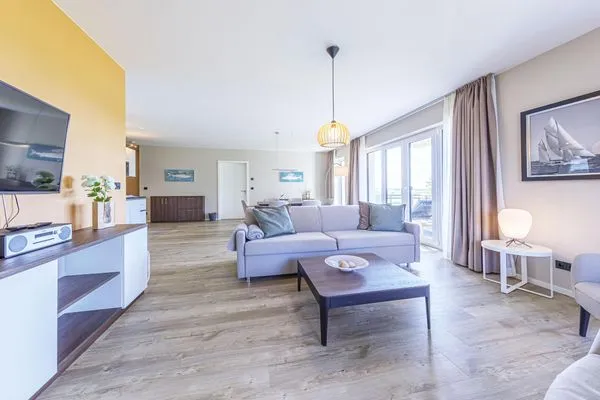 Ferienwohnung Strandliebe Ostseebad Wustrow ZweiWasser Alte Seefahrtschule Gemütliches Wohnzimmer  Strandliebe
