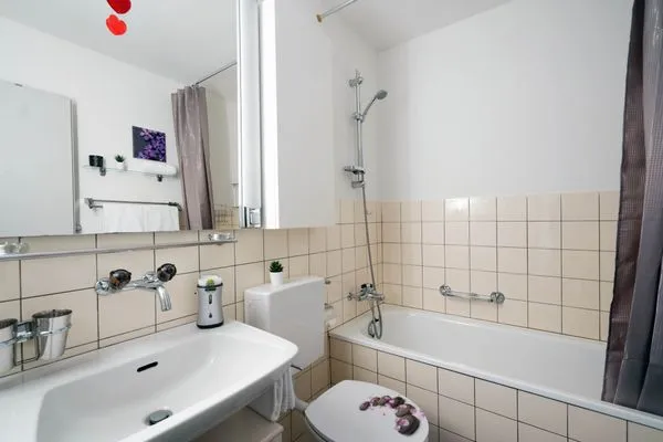 Bathroom with bathtub  Apartment Panoramablick