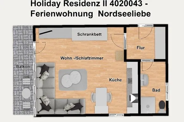 Grundriss Holiday Residenz II Ferienwohnung Nordseeliebe